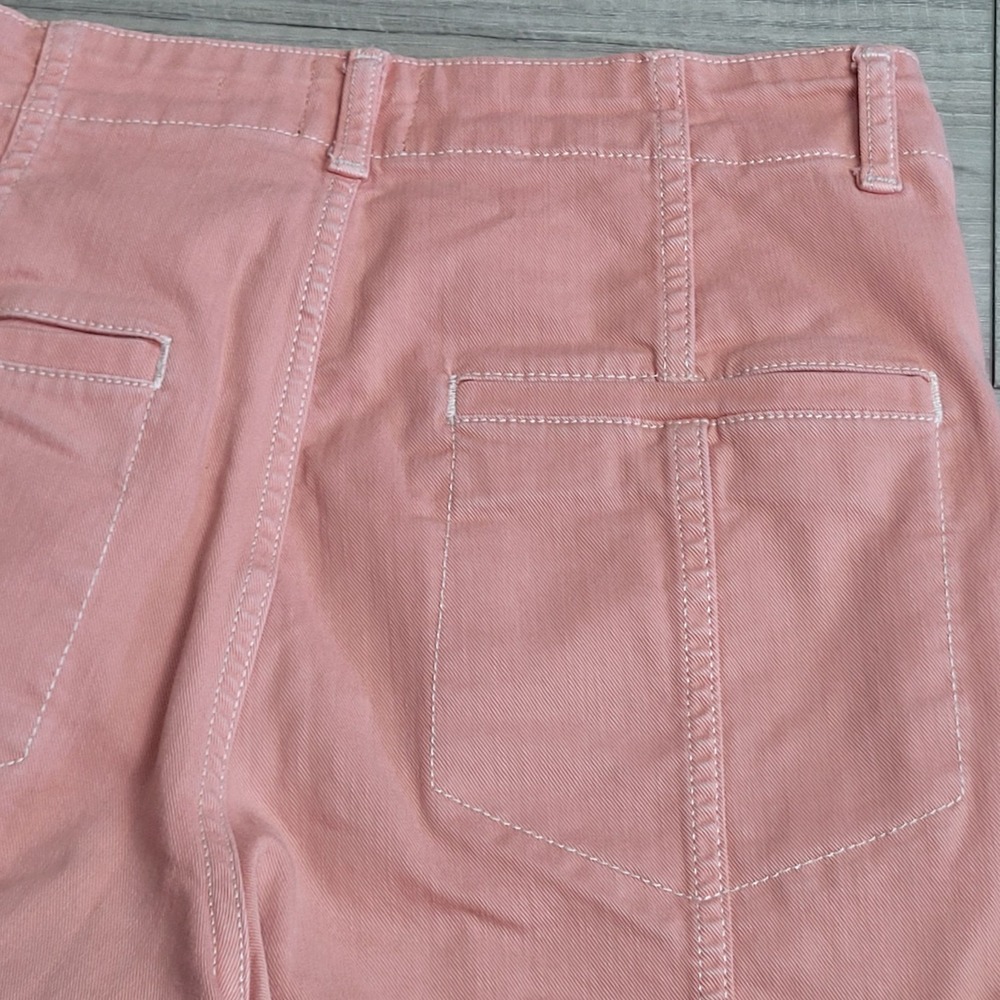 🌸Anthropologie Maeve Jeans Women 31 Peach Delaney Wide Leg High Rise Clean-Seam - Picture 7 of 16